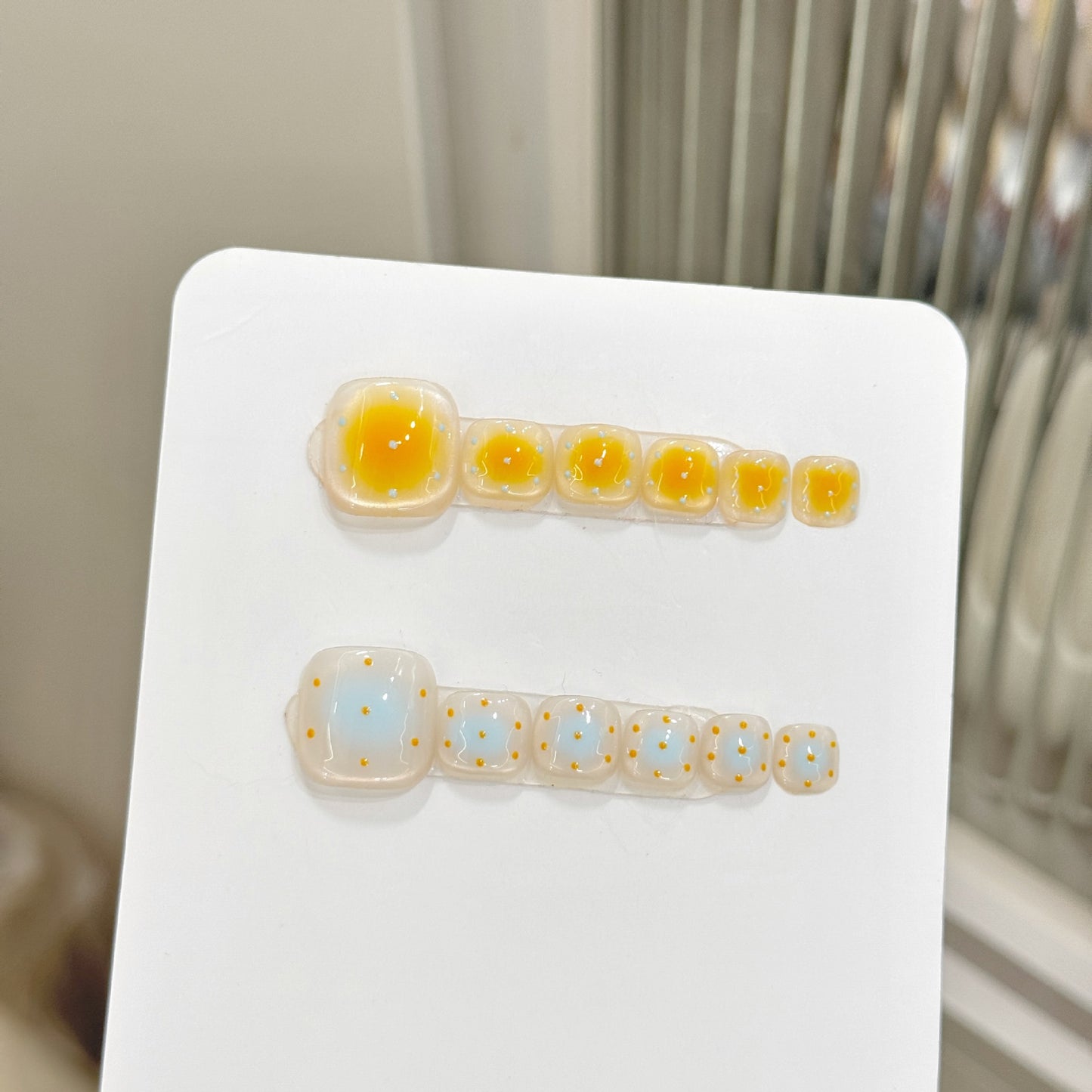 Sen Nail グリーンキャッツアイフットネイルチップ B86｜上品デザイン 詳細画像2、B86 グリーン系・キャッツアイ・上品のフットネイルチップ