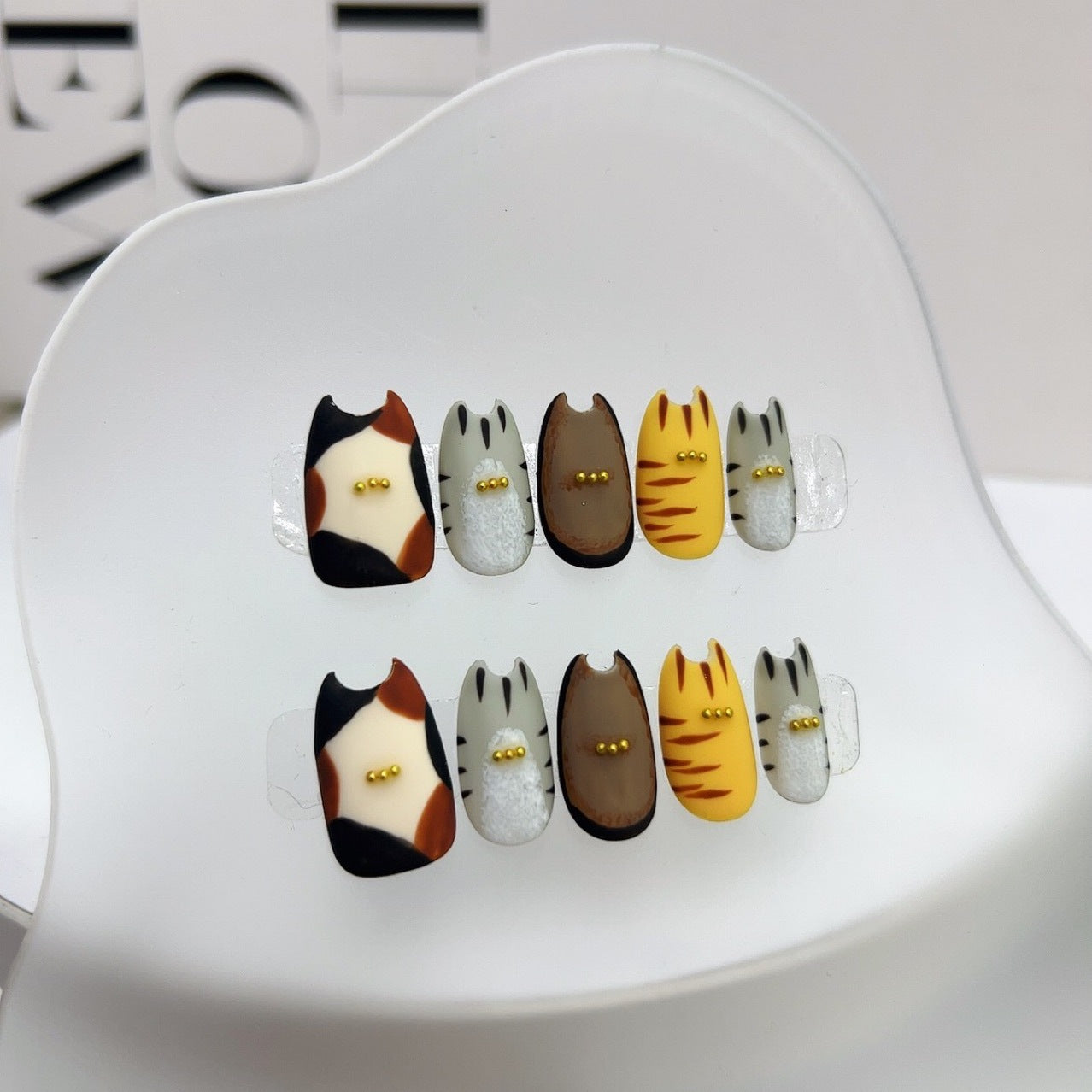 Sen Nail 猫ネイルチップ｜可愛い猫デザイン つけ爪 詳細画像3、猫モチーフの大人向けネイルチップ