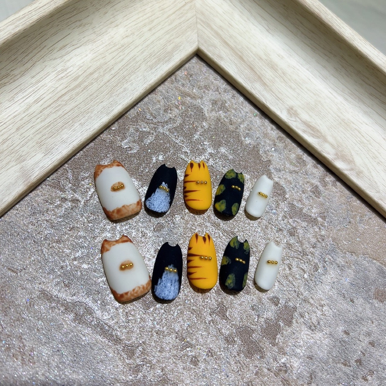 Sen Nail 猫ネイルチップ｜可愛い猫デザイン つけ爪 詳細画像2、猫モチーフの大人向けネイルチップ