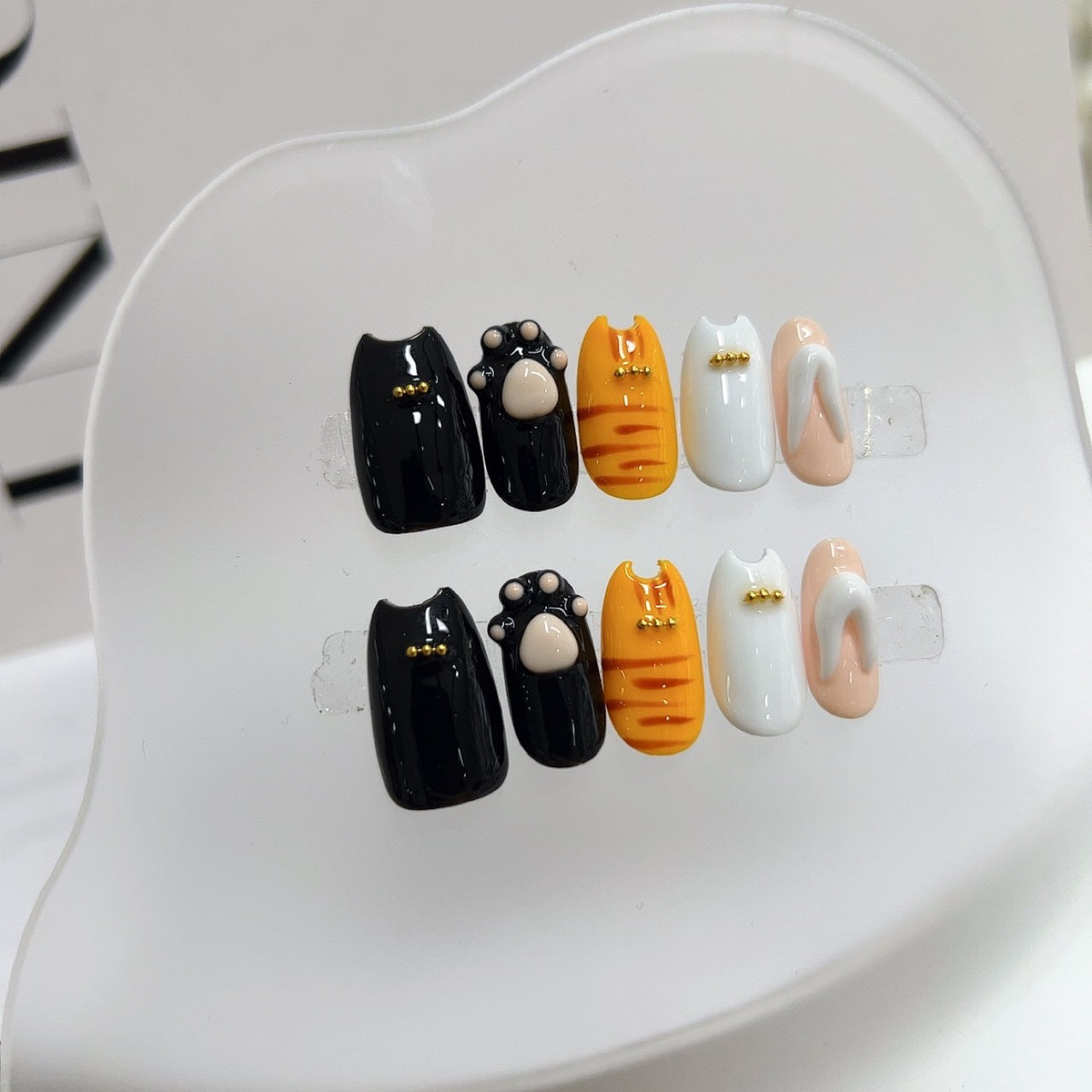 Sen Nail 猫ネイルチップ｜可愛い猫デザイン つけ爪 詳細画像2、猫モチーフの大人向けネイルチップ