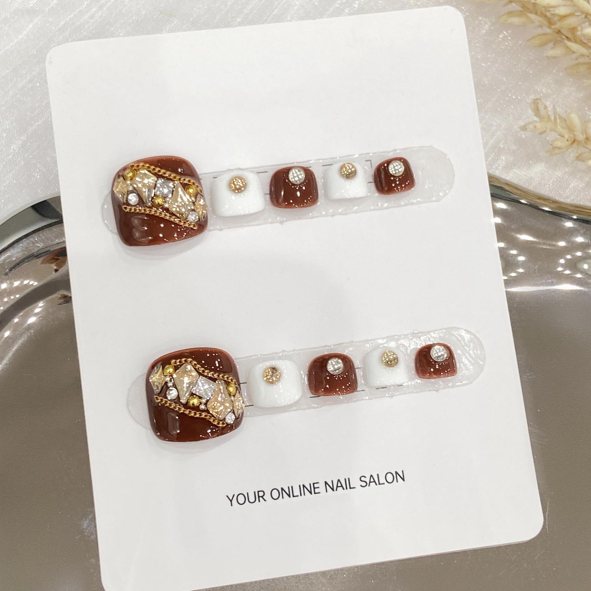 Sen Nail ホワイト系フットネイルチップ B18｜上品 詳細画像2、B18 ホワイト系・上品のフットネイルチップ