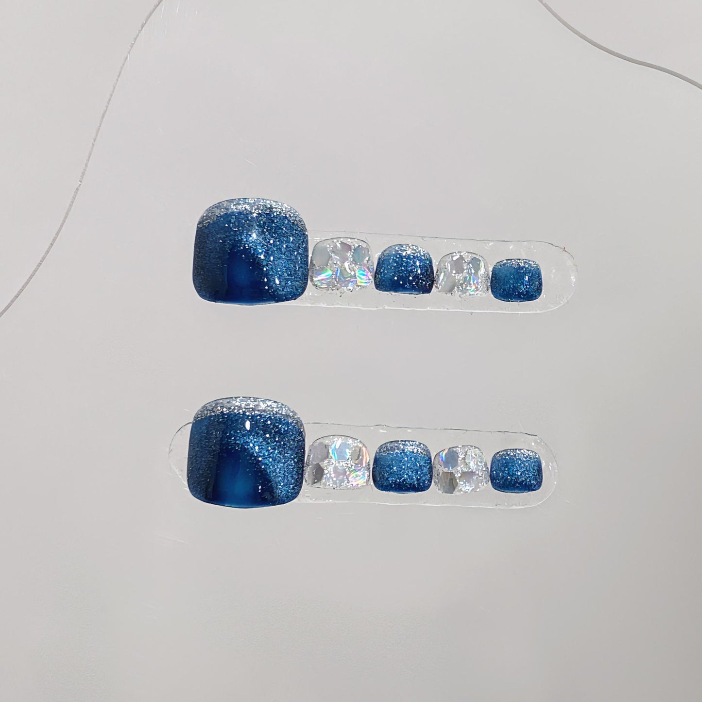 Sen Nail ブルー系フットネイルチップ B33｜上品 詳細画像2、B33 ブルー系・上品のフットネイルチップ