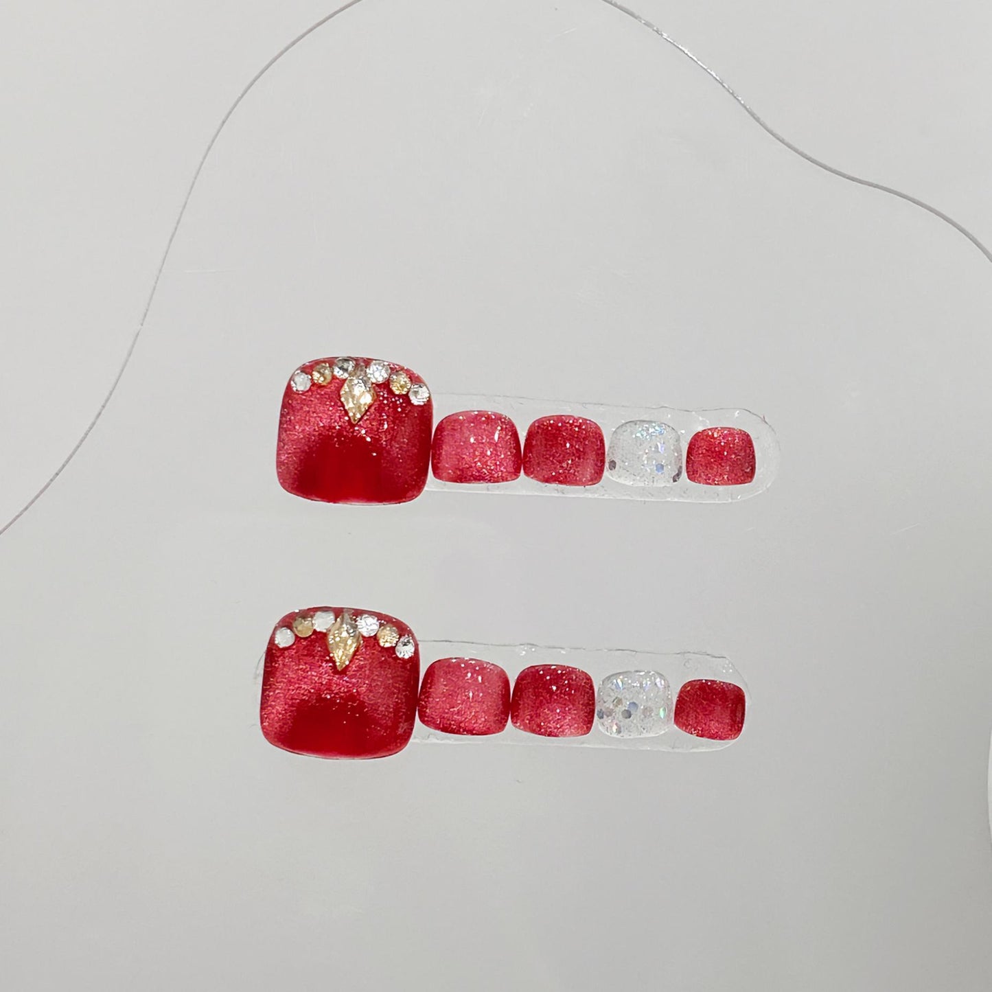 Sen Nail ピンク系フットネイルチップ B39｜上品 詳細画像2、B39 ピンク系・上品のフットネイルチップ