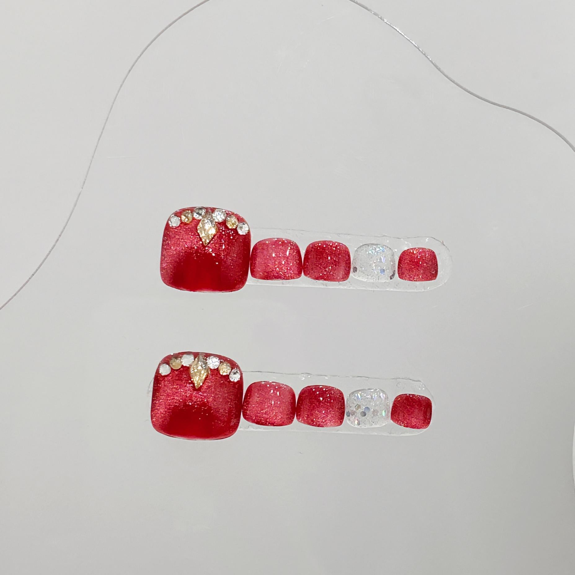 Sen Nail ピンク系フットネイルチップ B39｜上品 詳細画像2、B39 ピンク系・上品のフットネイルチップ