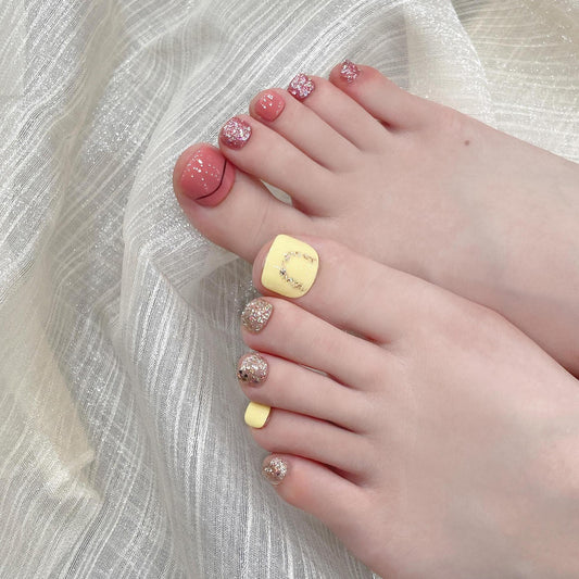 Sen Nail ピンク系フットネイルチップ B42｜上品 商品画像、B42 ピンク系・上品のフットネイルチップ