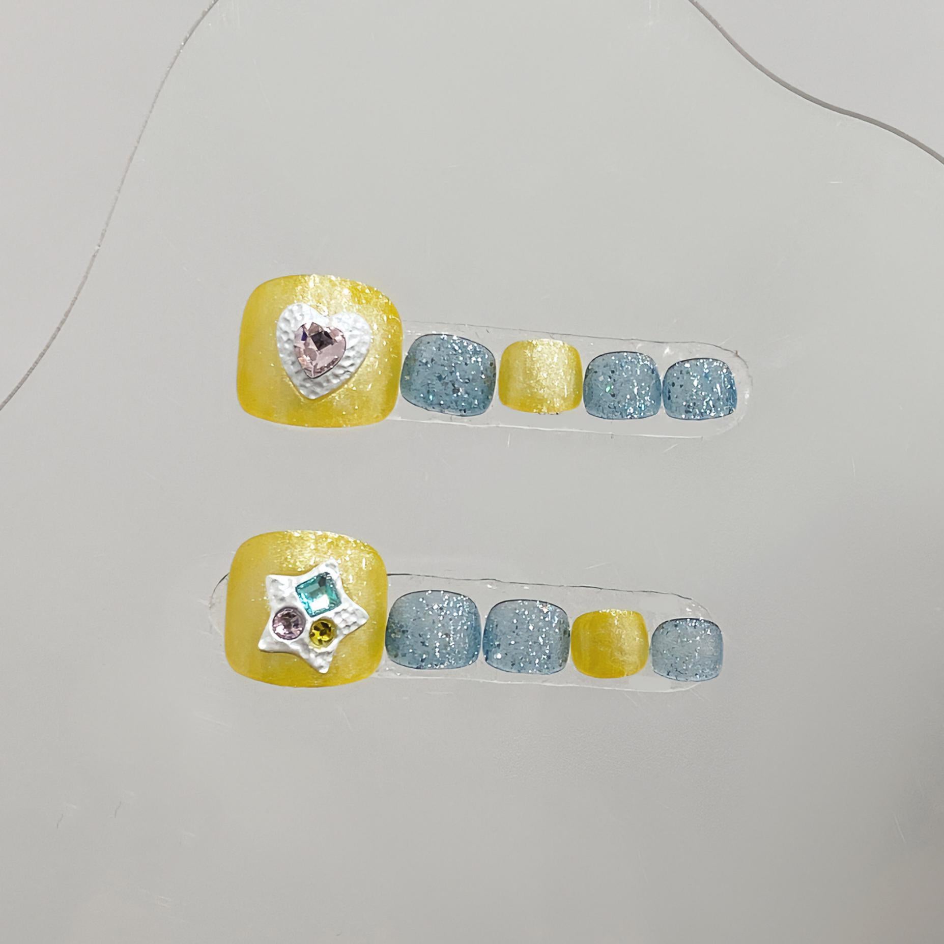 Sen Nail イエロー系フットネイルチップ B43｜上品 詳細画像2、B43 イエロー系・上品のフットネイルチップ
