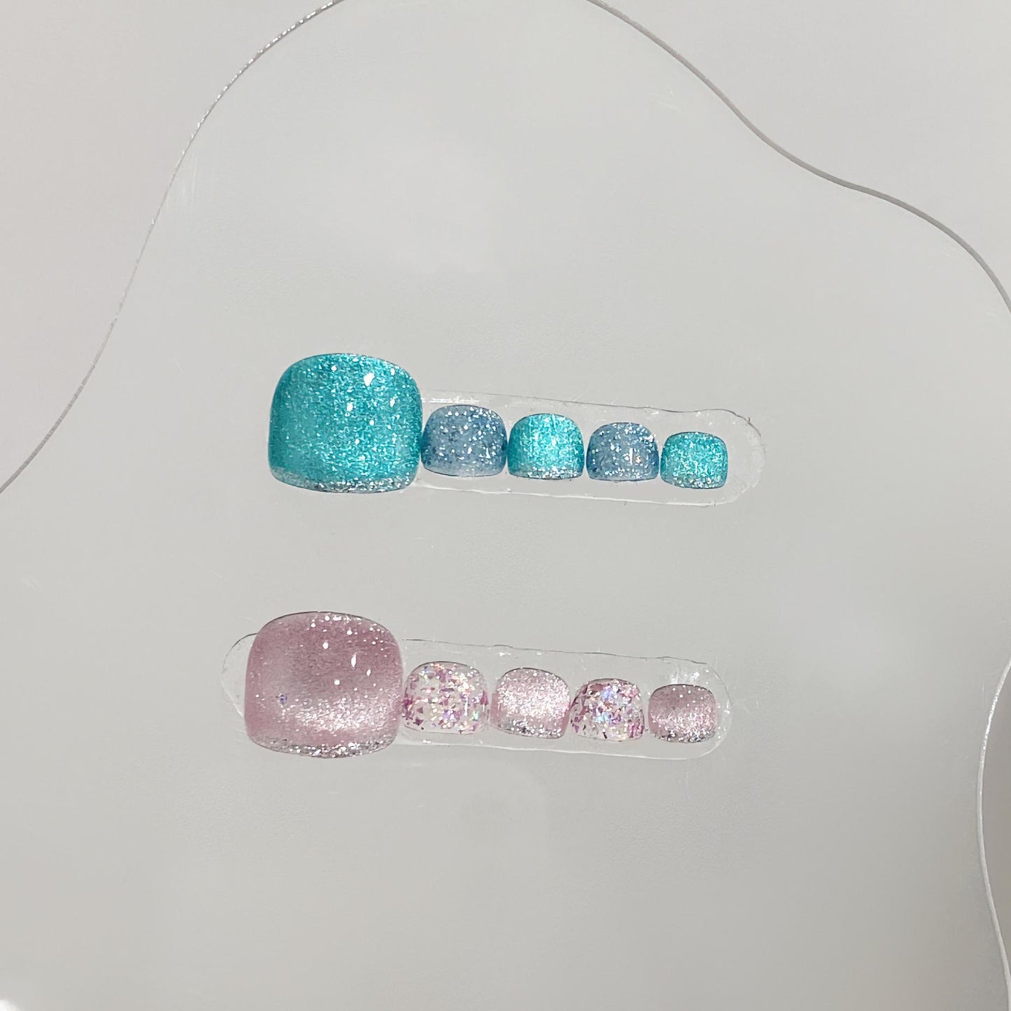 Sen Nail バイカラーフットネイルチップ B44｜上品 詳細画像2、B44 上品のフットネイルチップ