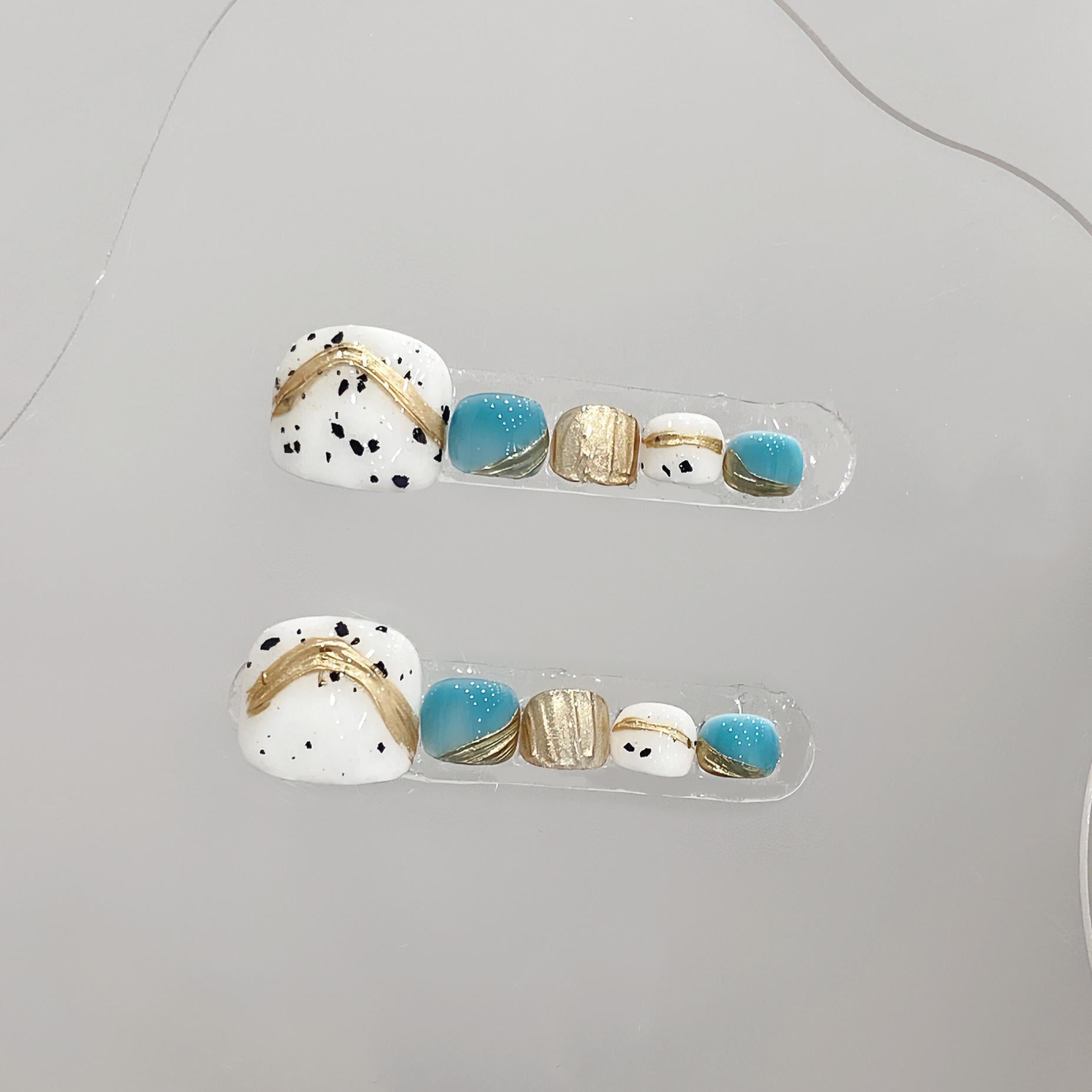 Sen Nail ホワイト系フットネイルチップ B45｜上品 詳細画像2、B45 ホワイト系・上品のフットネイルチップ