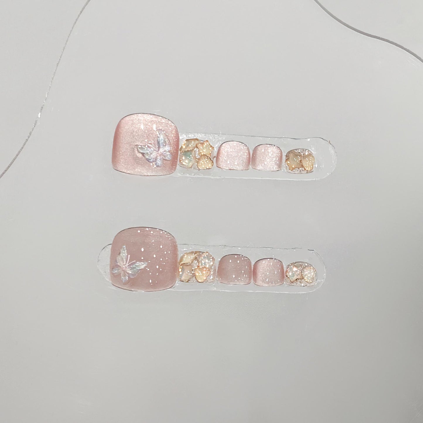 Sen Nail ピンク系フットネイルチップ B57｜上品 詳細画像2、B57 ピンク系・上品のフットネイルチップ