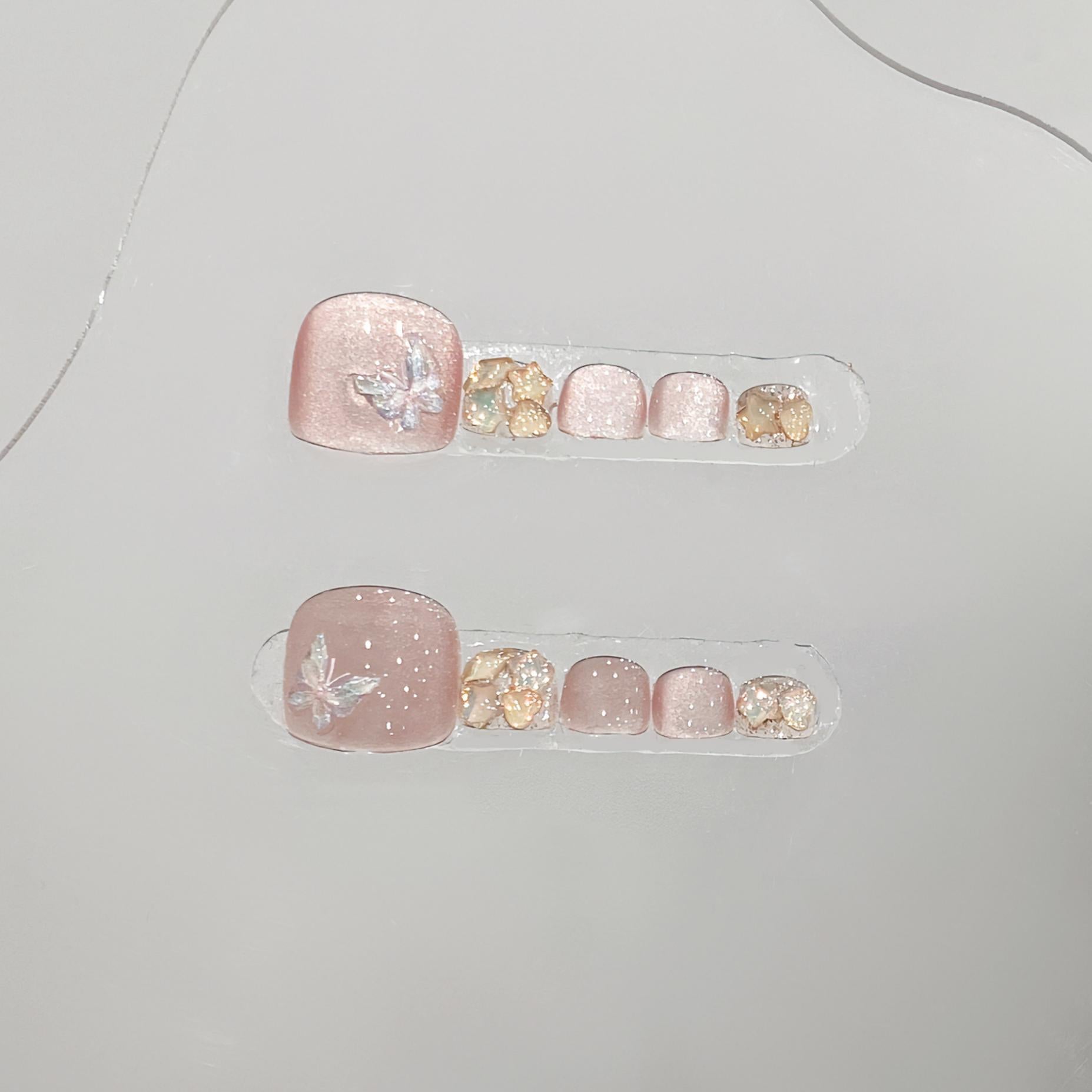Sen Nail ピンク系フットネイルチップ B57｜上品 詳細画像2、B57 ピンク系・上品のフットネイルチップ