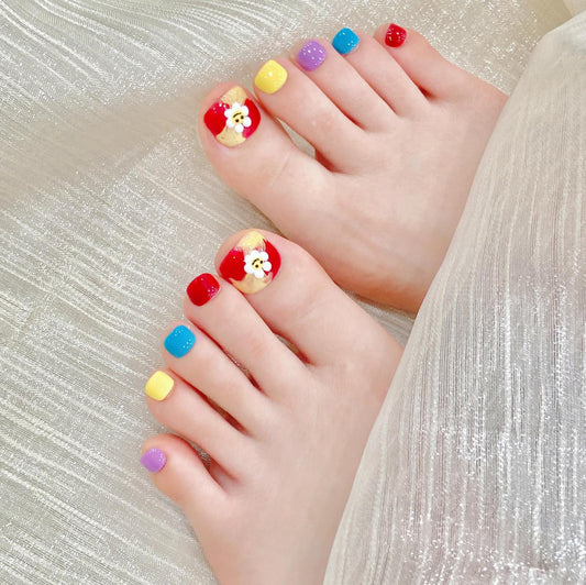 Sen Nail ホワイト系フットネイルチップ B58｜上品 商品画像、B58 ホワイト系・上品のフットネイルチップ