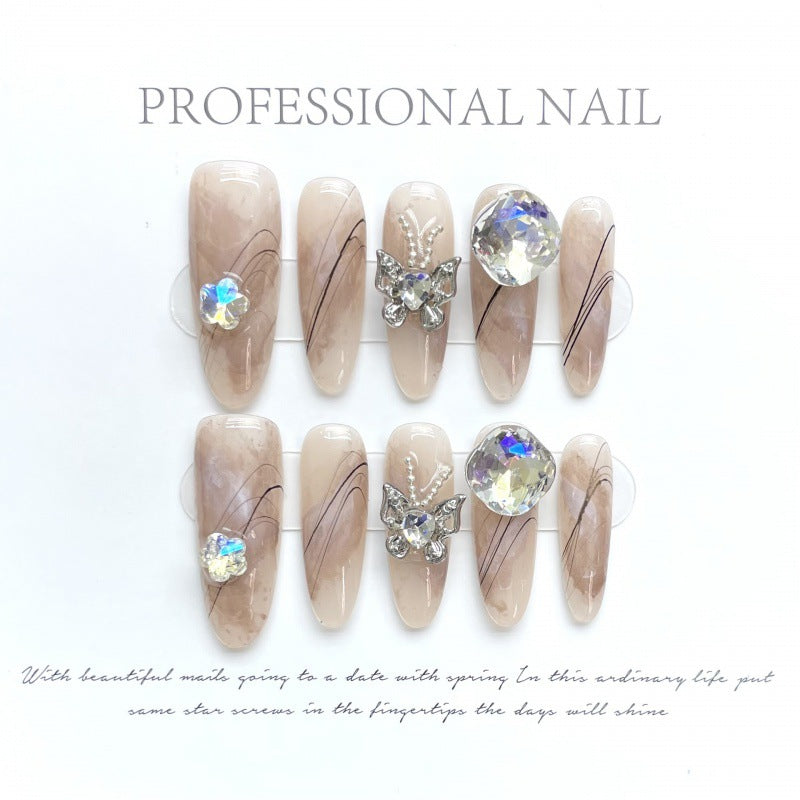 大人向けのヌーディーグラデーションネイルチップ。Sen Nailの上品なショートデザインです。