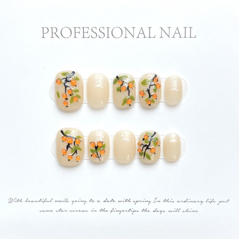 大人向けのヌーディーグラデーションネイルチップ。Sen Nailの上品なショートデザインです。