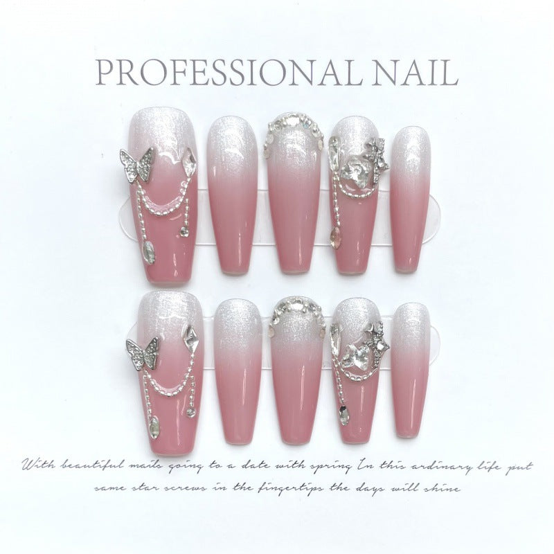 大人向けのヌーディーグラデーションネイルチップ。Sen Nailの上品なショートデザインです。
