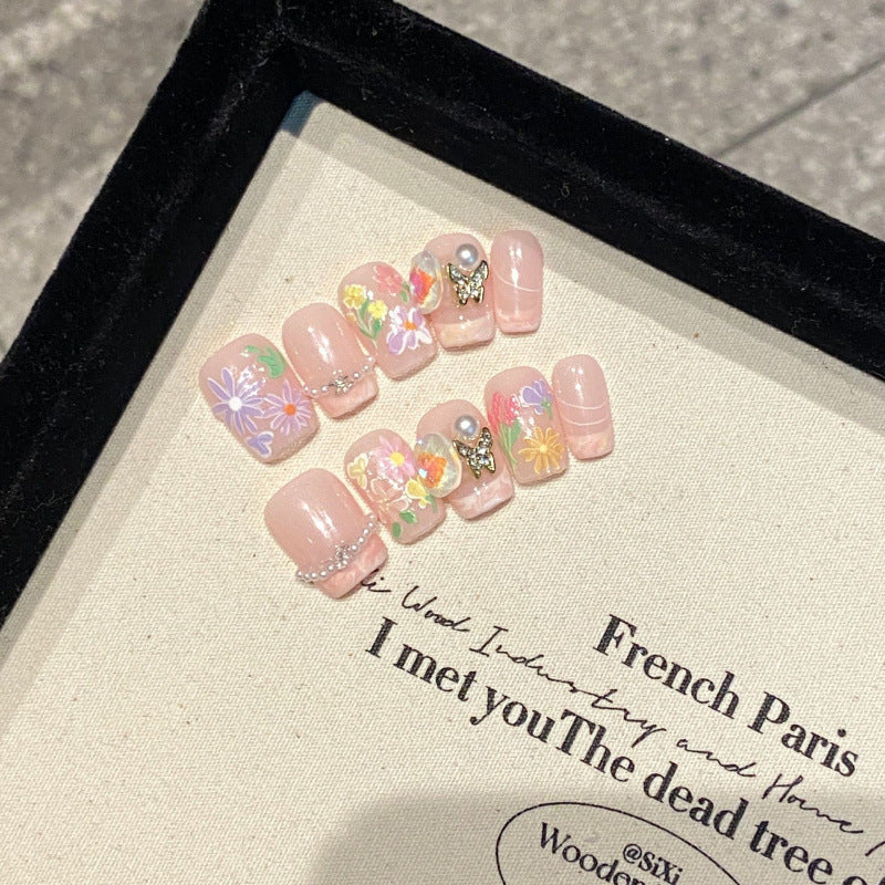 大人向けの春夏フラワーネイルチップ。Sen Nailの爽やかなニュアンスデザインです。
