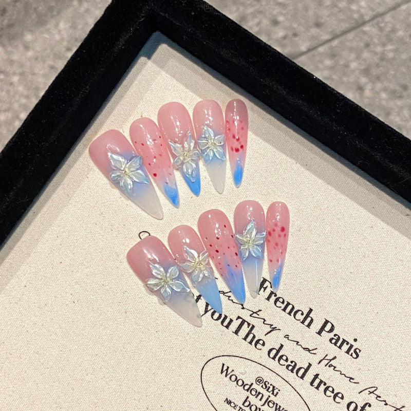 大人向けの春夏フラワーネイルチップ。Sen Nailの爽やかなニュアンスデザインです。